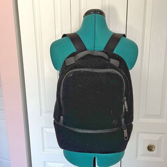 lululemon athletica Handbags - Lululemon City Adventurer Mini Wool Sherpa Shearling Fleece Zip Backpack